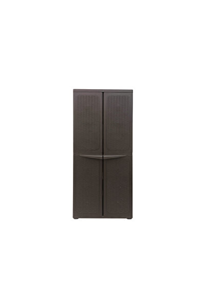 Target Home Ντουλάπα πλαστική Petra-double καφέ Rattan με 2 πόρτες 4 ράφια 5 ...