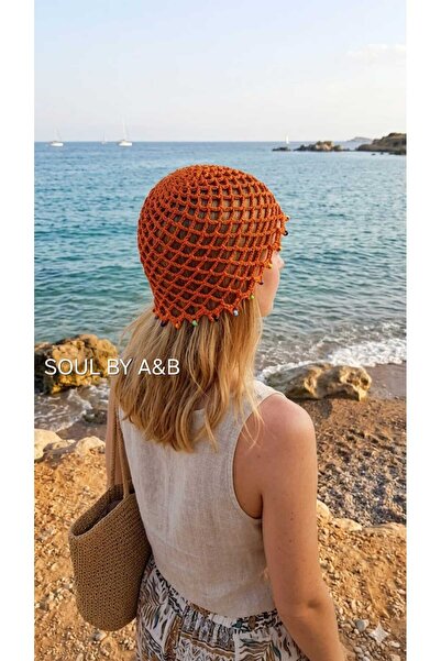 SOUL BY A&B Hand-Knitted Mesh Beanie Summer Beach Stylish Trendy Hat