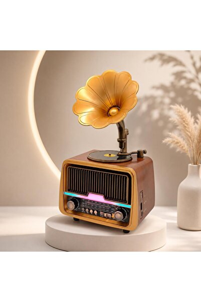 BLOMSTER Everton rt-601 Gramofon Görünümlü Nostaljik Bluetooth Radyo Müzik Çalar