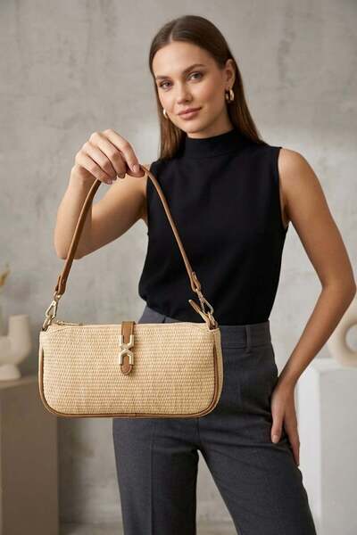Ayakkabı Fuarı Elit 262Srcvt291-1 Women's Shoulder Bag Beige