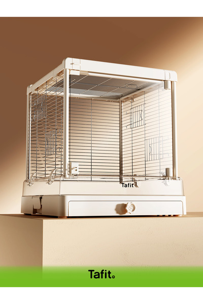 TAFIT T50 Paslanmaz Çelik Premium Kuş Kafesi | 50 × 50 × 55 cm