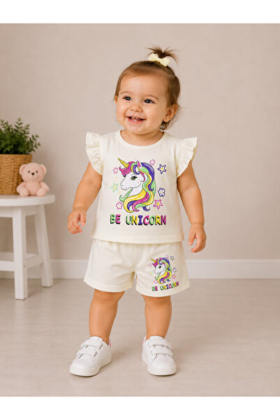 Trendline trend kız bebek unicorn baskılı alt üst takım