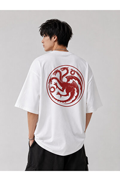 Nulivez Game of Thrones Targaryen Dragon Symbol Printed Oversize Unisex T-Shirt