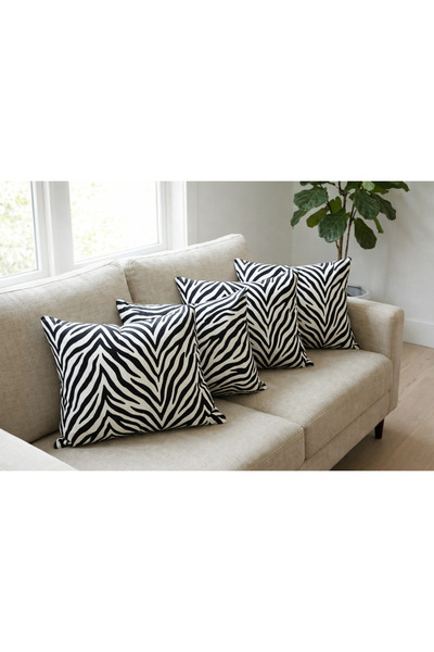 elissa home Double-Sided Zebra Patterned 35X50 Decorative Throw Pillow Cover ...