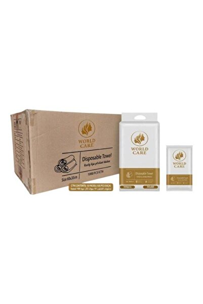 WORLD CARE Carton of 10 Packs of Soft and Gentle Disposable Towels with High ...