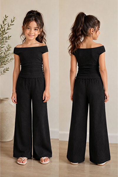haha Off-Shoulder Double Set for Girls