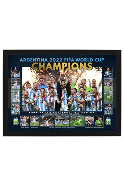 HWC Trading Argentina 2022 FIFA World Cup Champions A3 Framed Sportsprint - S...