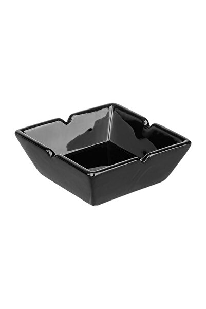 OEM Scrumieră pătrată din lut negru 10x10x3 cm, design rustic și compact