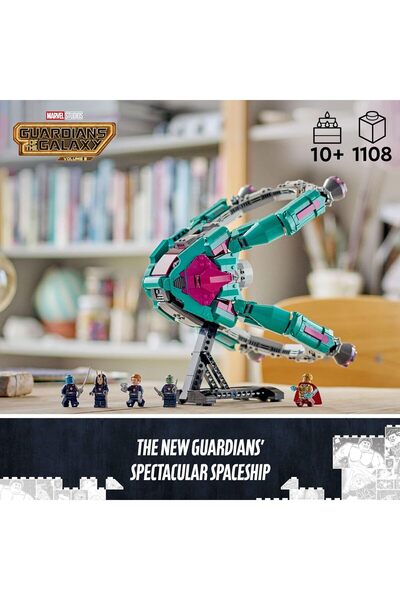 LEGO لعبة بناء سفينة حراس المجرة من مارفل 76255، مع 5 شخصيات صغيرة، نموذج قابل للتجميع من فيلم حراس المجرة 3، فكرة هدية للأبطال الخارقين للأطفال والمراهقين من سن 10 سنوات فما فوق