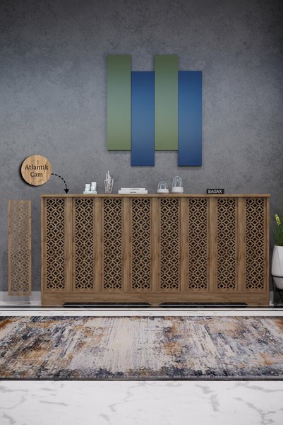 ENDLESS SHOPPİNG Petek Kaplama Modern Radyatör Kapatma Ünitesi Ön Panel MDF T...