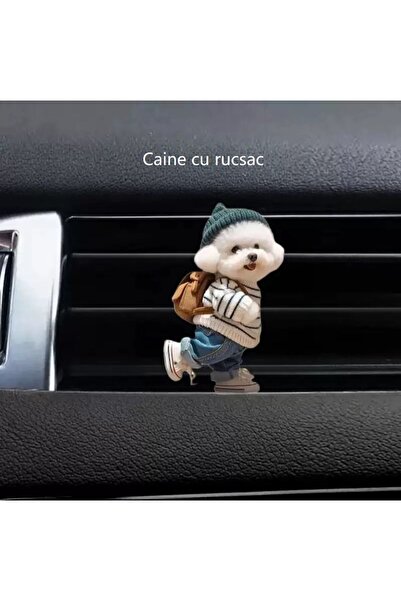 OEM Set de 3 odorizante auto pentru grila de ventilație, model drăguț pisică și câine, decor acrilic, 0293