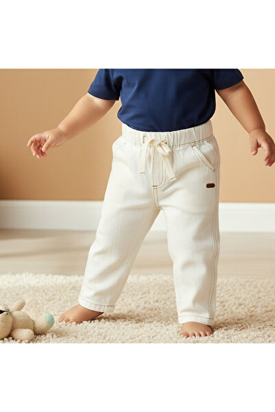 giggles Regular Fit Trousers with Elasticated Drawstring Waist