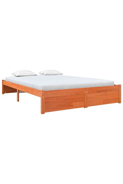 vidaxl Cadru de pat Maroniu cerat 120 x 200 cm Lemn de pin masiv