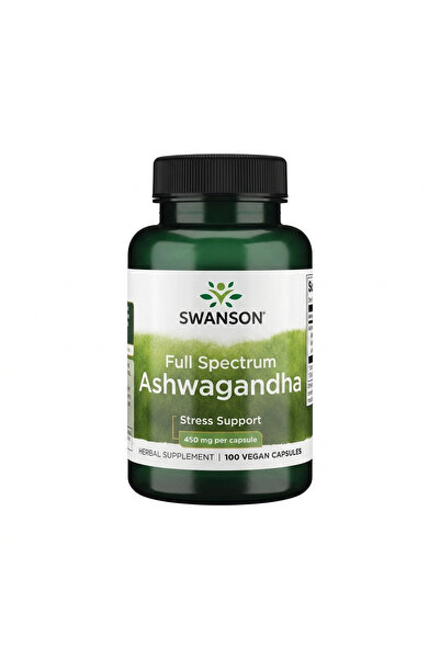 SWANSON Ashwagandha 450mg 100 Capsules Herbal Adaptogen Wellness Balance Ener...