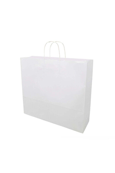 Papette Set 500 bucăți Pungi hârtie Kraft Alb, mânere hârtie rasucită, 40 x 3...
