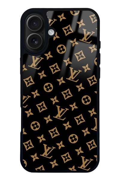 Spoyi iPhone 16 Plus Black Lv Design Glossy Phone Case