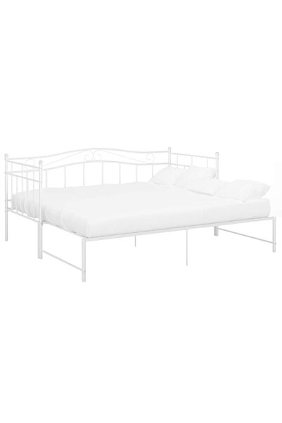 vidaxl Cadru pat canapea extensibilă, alb, 90x200 cm, metal