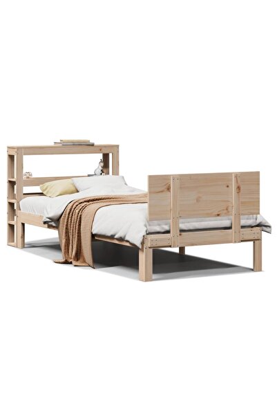 vidaxl Cadru de pat cu tăblie, 75x190 cm, lemn masiv de pin