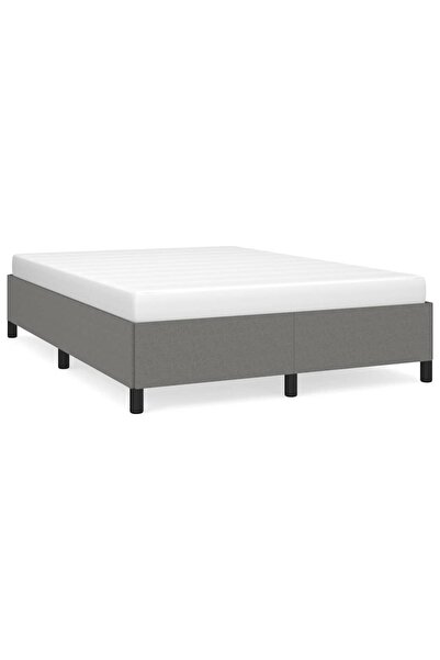 vidaxl Cadru de pat fără saltea, gri închis, 137x190 cm, material textil