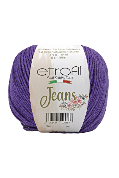Etrofil Fir de tricotat din denim violet vibrant 55% bumbac 45% acril 50g 160...
