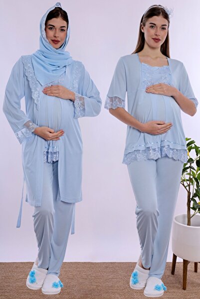 ByLohusa Effortt Maternity Pajama Set with Hijab, Comfortable Cut, Breastfeed...