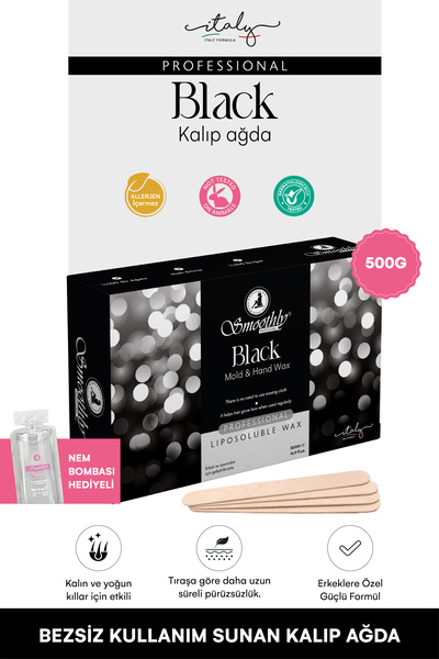 Smoothly 500 G. Black Kalıp Ağda, SİR Ağda, El Ağdası KUAFÖR AĞDASI ERKEK SPO...