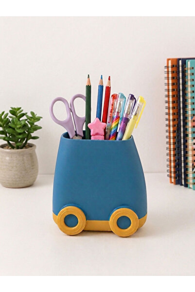 Limmy Cute Car Pen Holder Desktop Organizer Office Organizer - Blue