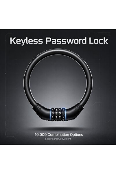 Camel Anti-Theft 4 Digit Combination Steel Ring Bike Lock, Portable Weatherpr...