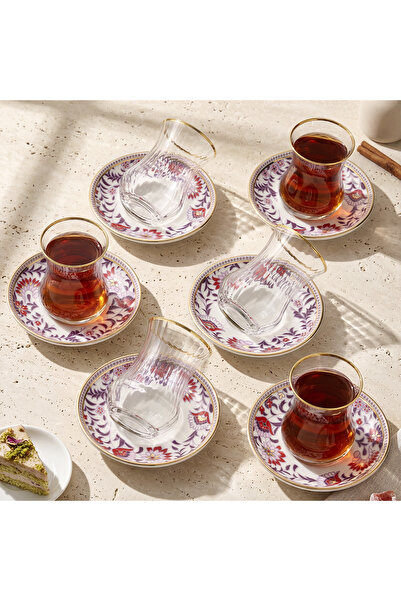 Sandro Moreno 1898 Mistik Optik Gold 12 Parça 6 Kişilik Çay Takımı 150 ml