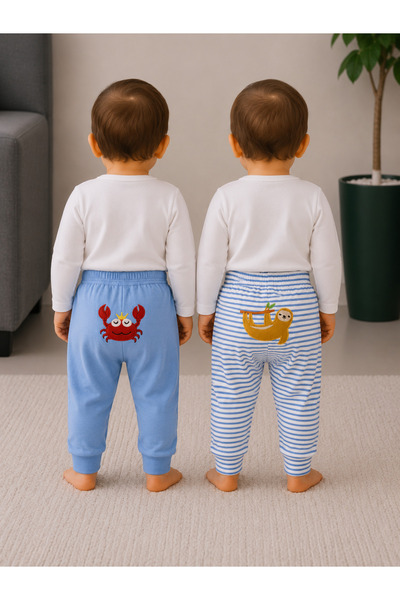 greenmoss %100 Pamuk Sevimli Popo Figürlü 2’li Pijama Altı