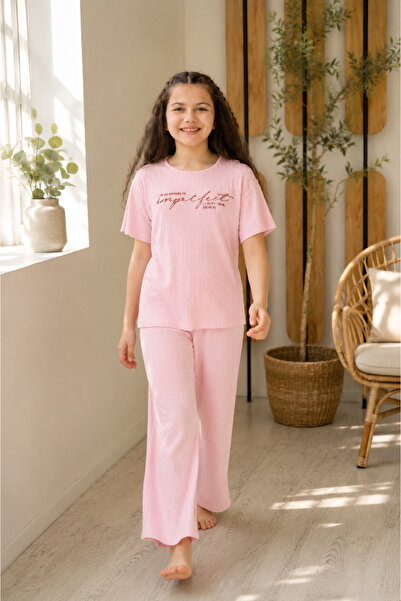 HM CEVHER Girl's Breathable 100% Cotton Pajama Set