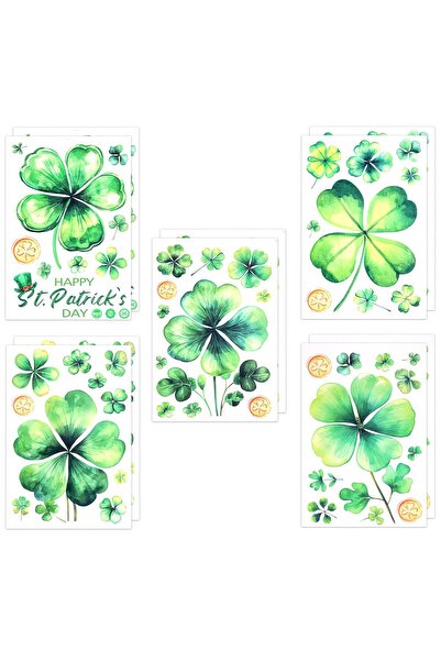 MIULEE Set 101 Abtibilduri Geam St. Patrick's Day, Dubla Fata, PVC Impermeabi...