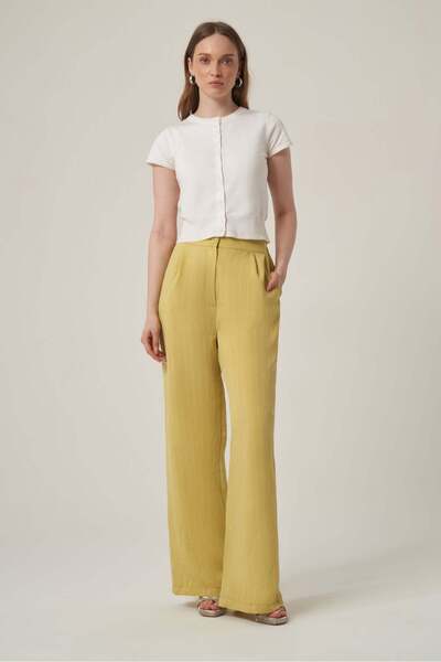 FTZ WOMEN Kadın Lotus Tensel Pantolon Sarı 31419