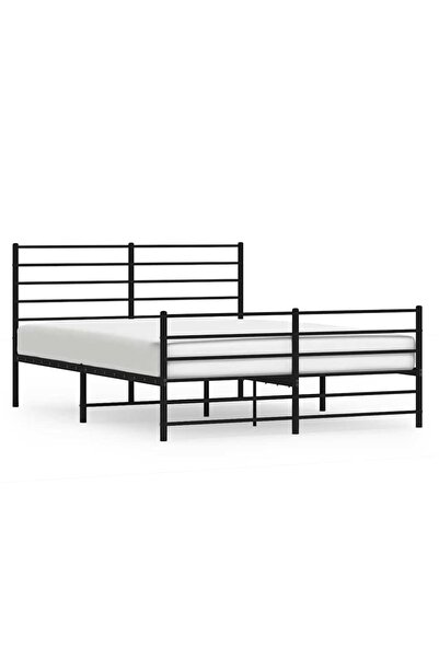 vidaxl Cadru pat metalic cu tăblie de cap/picioare, negru, 120x200 cm