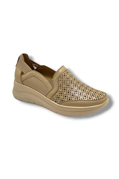 ELLANOR 1816-26 Genuine Leather Perforated Anatomical Padded Sole Women's Shoes