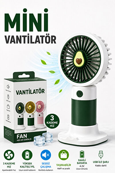 TECHNOMEN Mini El Fanı Şarjlı Vantilatör USB Şarjlı Taşınabilir Fan 3 Kademel...
