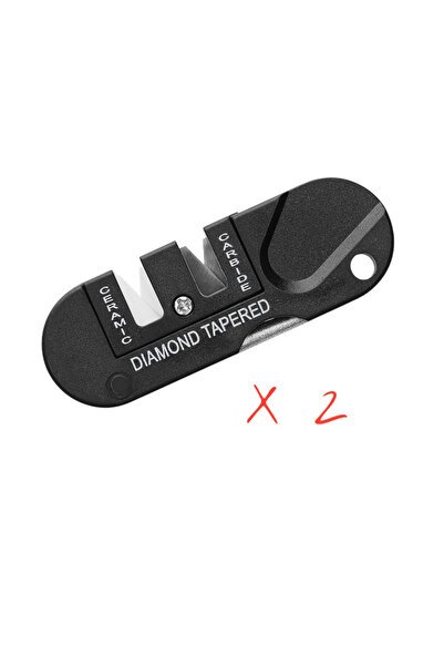 OEM Dispozitiv negru pentru ascutit 3 in 1 tip breloc - 2 buc