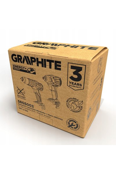 graphite Set fără perii: CHEIE 58G028 + ȘURUBELNITOR CU IMPULS 58G020