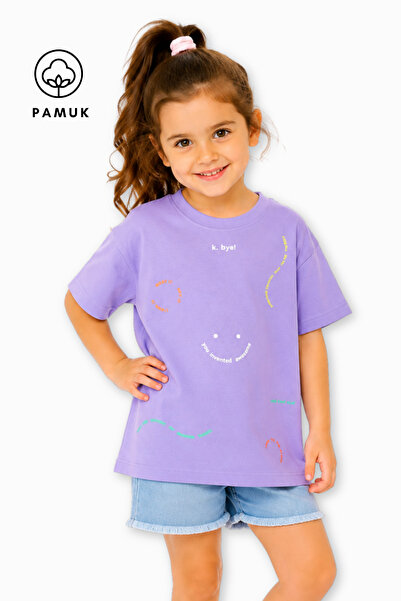 difa kids Tricou de vară pentru fete, cu mânecă scurtă, cu imprimeu slogan