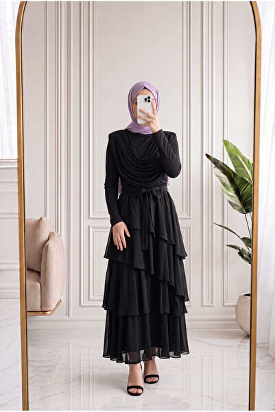 MİHRA STORE Güzay Cross Ruffled Tulle Skirt-Aa4576.1 Black