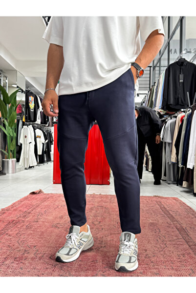 BYBASICMAN Navy Blue Side Zipper Basic Tracksuit By-0002