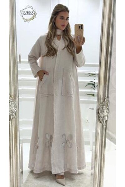 Lubna haute couture Linen abaya with pocket