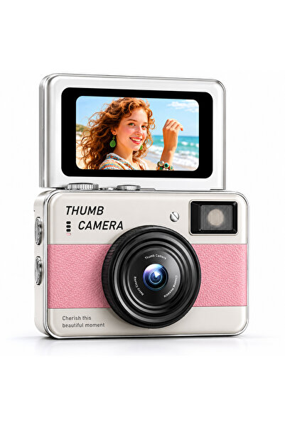 beemen 48MP 4K Mini Dijital Fotoğraf Makinesi | 2.4'' Döner Selfie Ekranı | O...