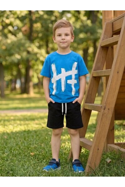 My Hanne Patterned Shorts Boys' Set 202602
