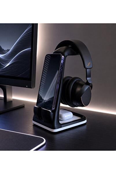 Elana Design Witcher Kulaklık Standı – Gamer Kulaklık & Telefon Standı | Siya...