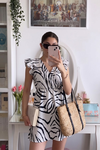 oshebu Rochie mini cu volane pentru femei