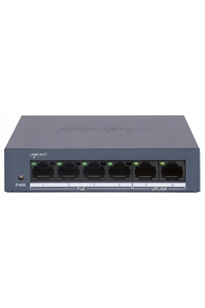 NO BRAND Switch 4X PoE Hikvision Ds-Xs0106-P cu 6 porturi, sursă de alimentar...