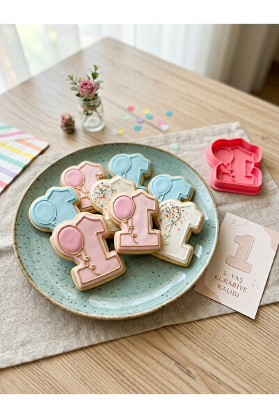 Lorvia 1 Year Old Birthday Cookie Mold and Shaping Set – Number 1 Fondant Mol...