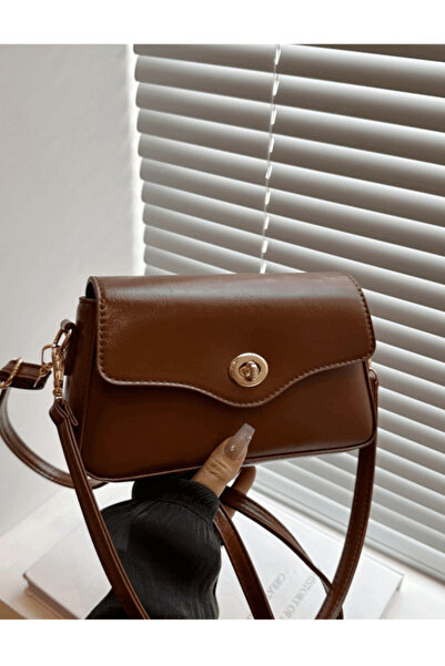 Take Two By Styli Brown Turn-Lock Closure Shoulder Bag