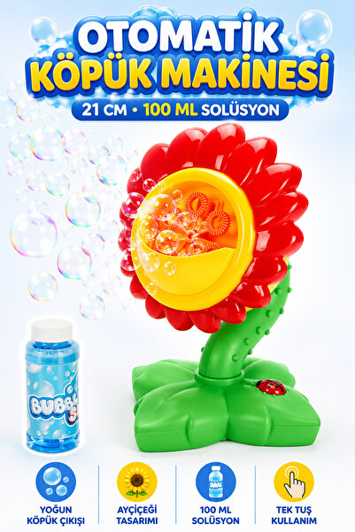 YILDIRIM OYUNCAK Pilli Otomatik Ayçiçeği Köpük Makinesi 21cm – 100 ML Solüsyo...